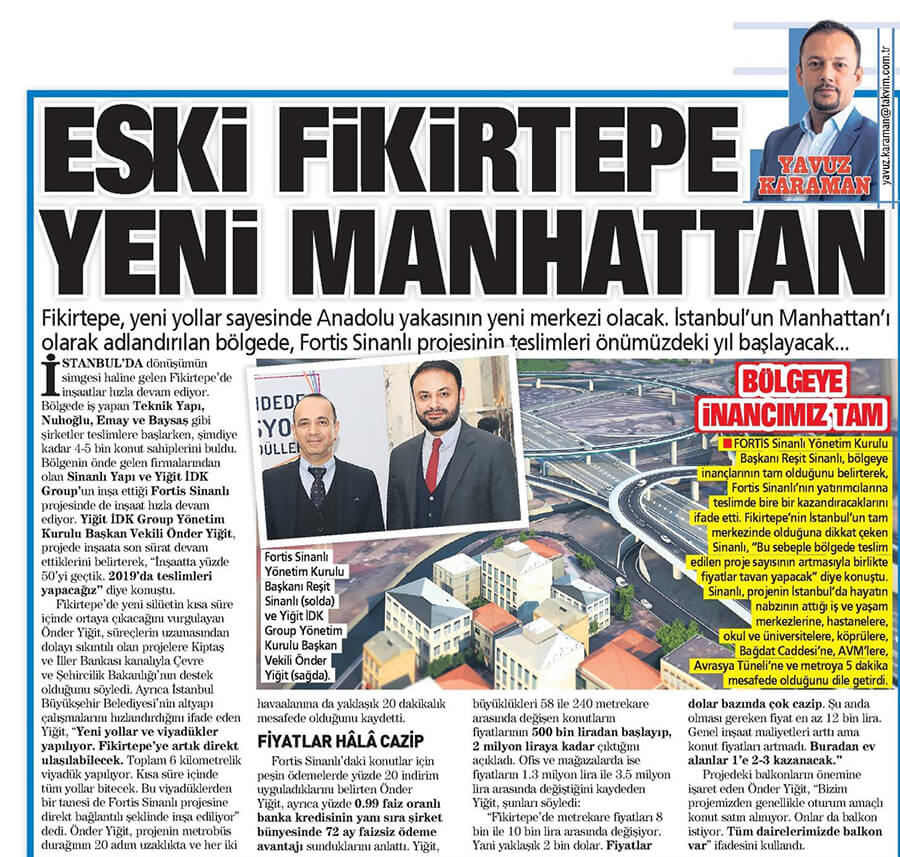 Eski Fikirtepe Yeni Manhattan — Basında