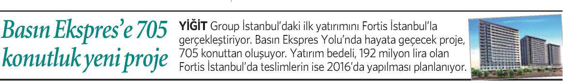 Basın Ekspre'e 705 konutluk yeni proje
